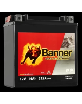 BTX16-BS (YTX16-BS) Μπαταρία Μοτοσυκλέτας BANNER Bike Bull AGM 51422 12V 14Ah 215A 
