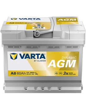 Μπαταρία αυτοκινήτου A8/D52 VARTA 60Ah 680A Silver Dynamic AGM Start Stop