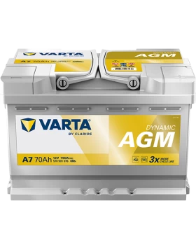 Μπαταρία αυτοκινήτου A7/E39 VARTA 70Ah 760A Silver Dynamic AGM Start - Stop 