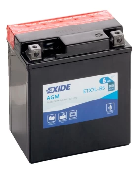 ETX7L-BS(YTX7L-BS) Μπαταρία Μοτοσυκλέτας EXIDE AGM 6Ah 100A