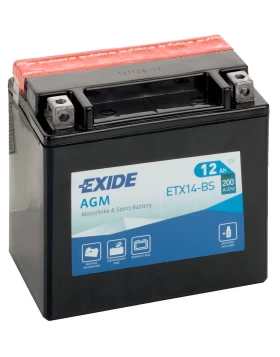 ETX14-BS(YTX14-BS) Μπαταρία Μοτοσυκλέτας EXIDE AGM 12Ah 200A