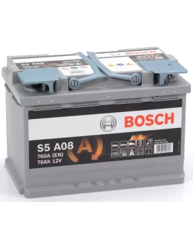 Μπαταρία Αυτοκινήτου 70Ah 760A BOSCH S5A08 AGM