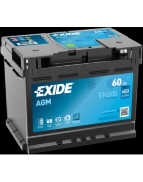 Μπαταρία Αυτοκινήτου 60Ah 680A EXIDE EK600 AGM Start & Stop