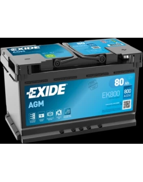 Μπαταρία Αυτοκινήτου 80Ah 800A EXIDE EK800 AGM Start & Stop