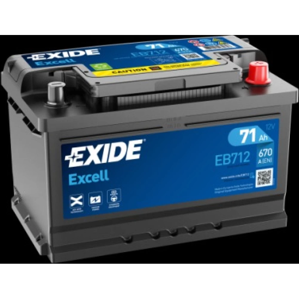 Μπαταρία Αυτοκινήτου 71Ah 670A EXIDE EXCELL EB712