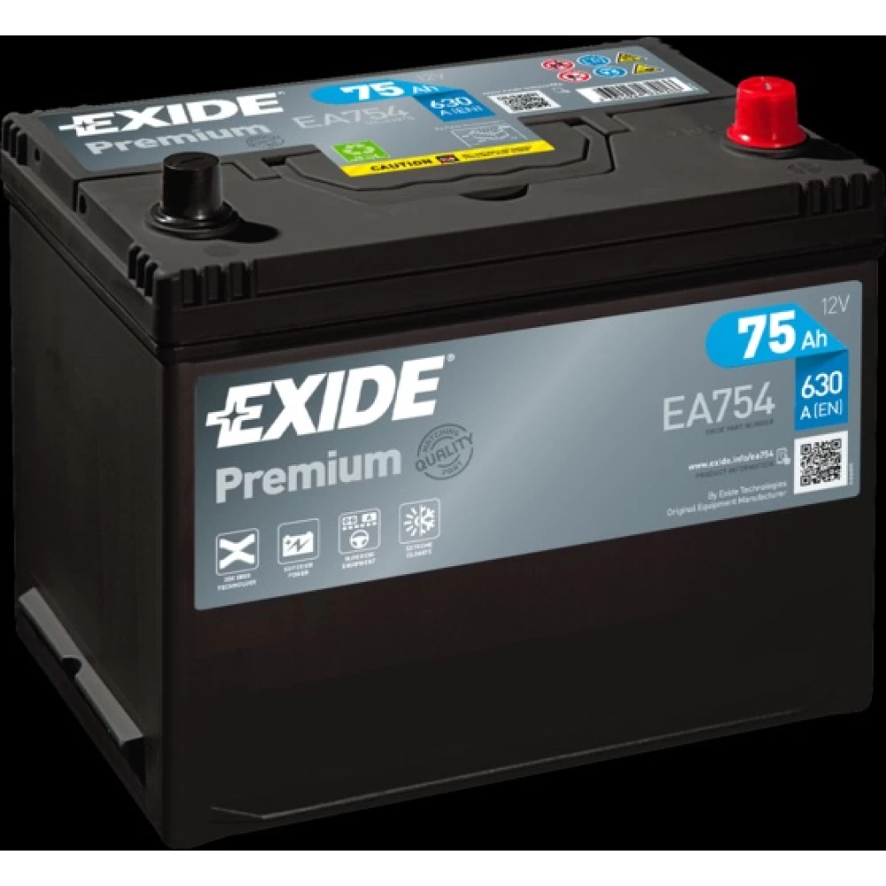 Μπαταρία Αυτοκινήτου 75Ah 630A EXIDE PREMIUM EA754