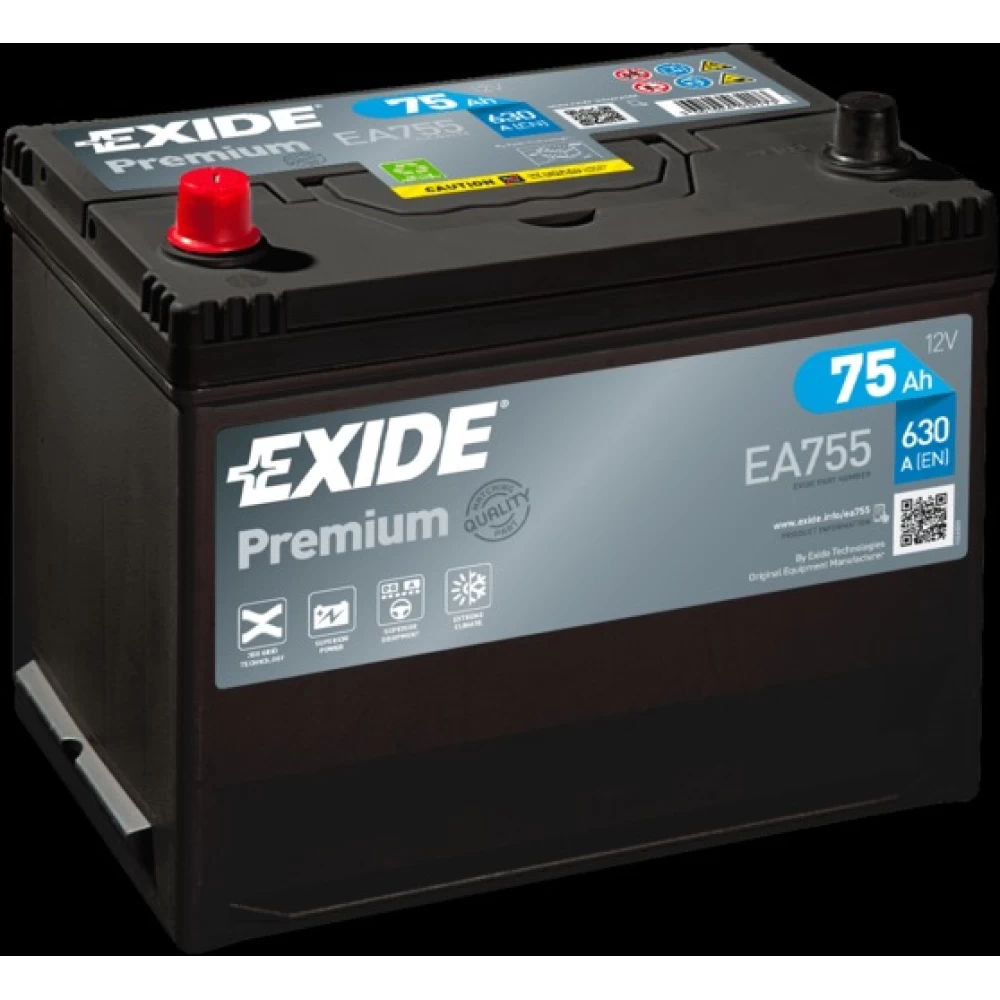 Μπαταρία Αυτοκινήτου 75Ah 630A EXIDE PREMIUM EA755