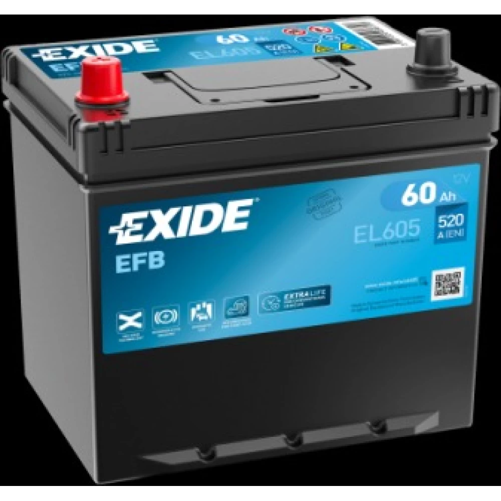 Μπαταρία Αυτοκινήτου 60Ah 520A EXIDE EL605 EFB Start & Stop