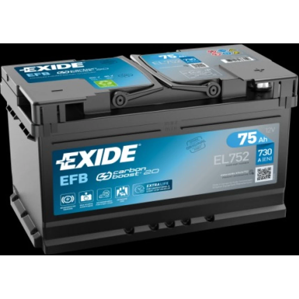 Μπαταρία Αυτοκινήτου 75Ah 730A EXIDE EL752 EFB Start & Stop