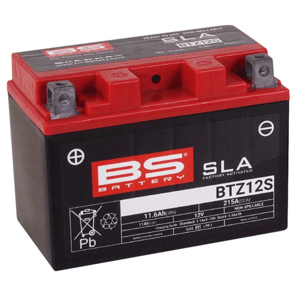 BTZ12S (YTZ12S) SLA Μπαταρία Μοτοσυκλέτας BS 12V 11.6Ah