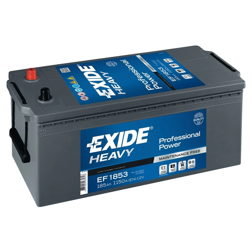 Μπαταρία φορτηγού EF1853 EXIDE Professional Power 185Ah 1150A 