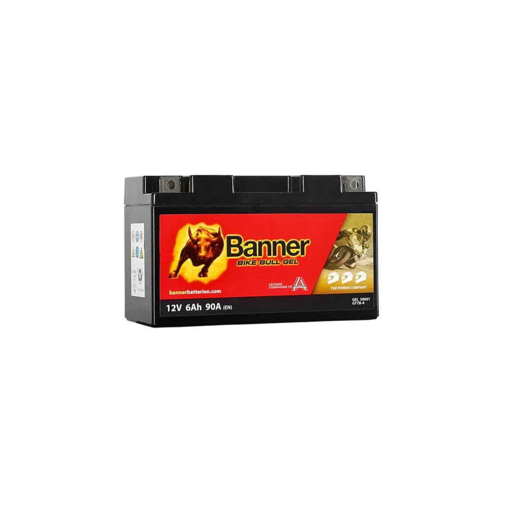 BGT7B-4 (GT7B-4) Μπαταρία Μοτοσυκλέτας BANNER Bike Bull Gel 50601 12V 6Ah 90A