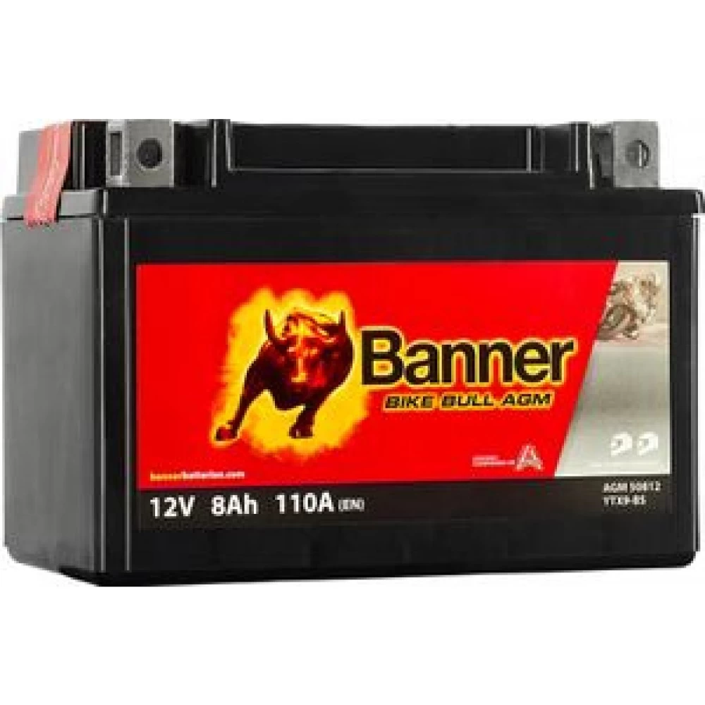 BTX9-BS (YTX9-BS) Μπαταρία Μοτοσυκλέτας BANNER Bike Bull AGM 50812 12V 8Ah 110A
