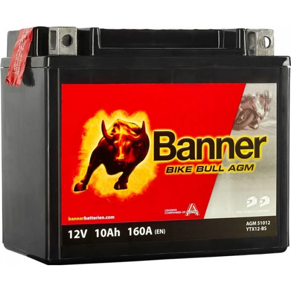  BTX12-BS (YTX12-BS) Μπαταρία Μοτοσυκλέτας BANNER Bike Bull AGM 51012 12V 10Ah 160A