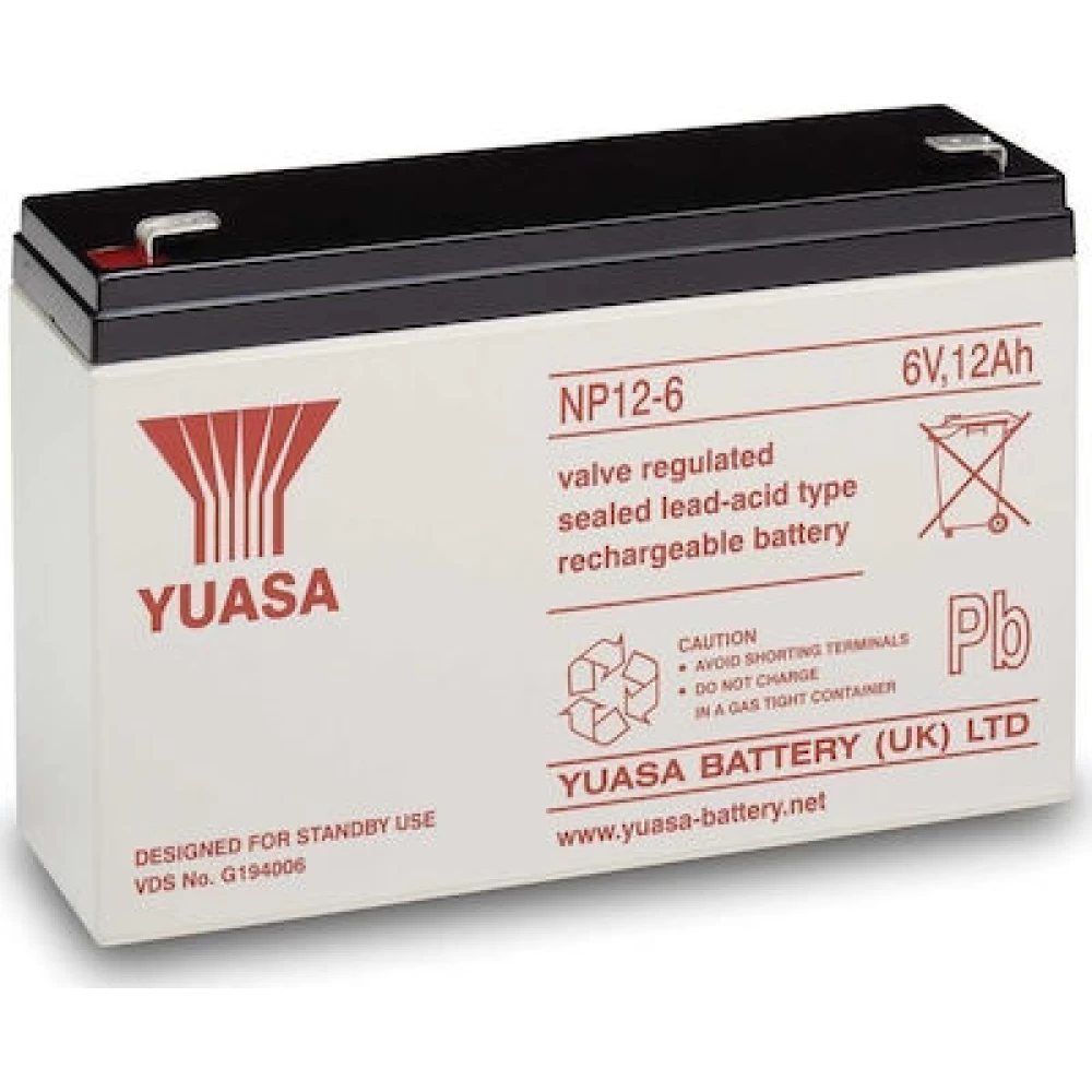 Μπαταρία VRLA-AGM YUASA NP12-6 | 6V 12Ah