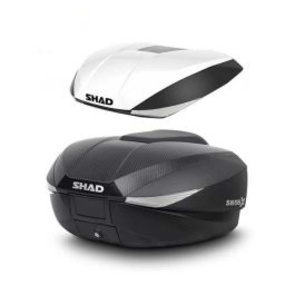 Βαλίτσα Μηχανής SHAD SH58X Carbon/Expandable 58lt + Εξτρά Λευκό Καπάκι