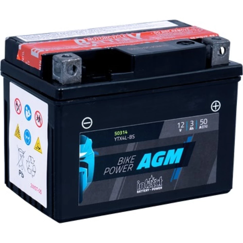 YTX4L-BS Μπαταρία Μοτοσυκλέτας INTACT AGM 12V 3Ah 50A