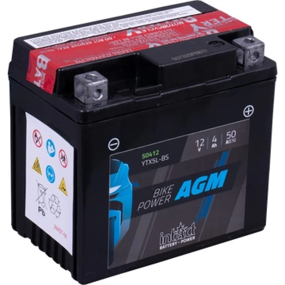 YTX5L-BS Μπαταρία Μοτοσυκλέτας INTACT AGM 12V 4Ah 50A