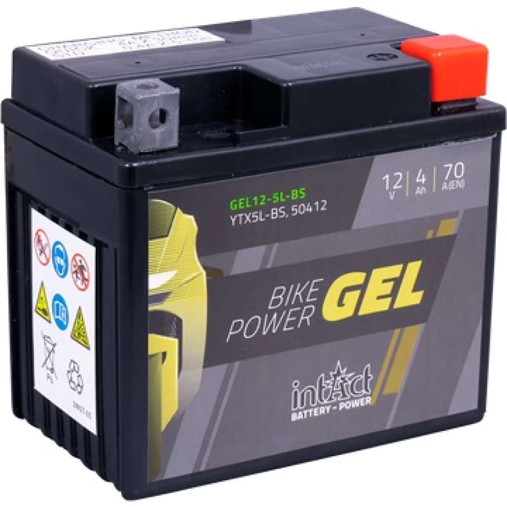 YTX5L-BS Μπαταρία Μοτοσυκλέτας INTACT GEL 12V 4Ah 70A