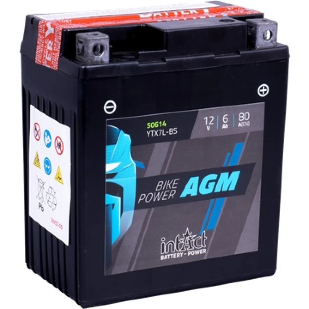 YTX7L-BS Μπαταρία Μοτοσυκλέτας INTACT AGM 12V 6Ah 80A