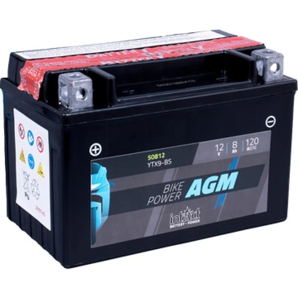 YTX9-BS Μπαταρία Μοτοσυκλέτας INTACT AGM 12V 6Ah 120A