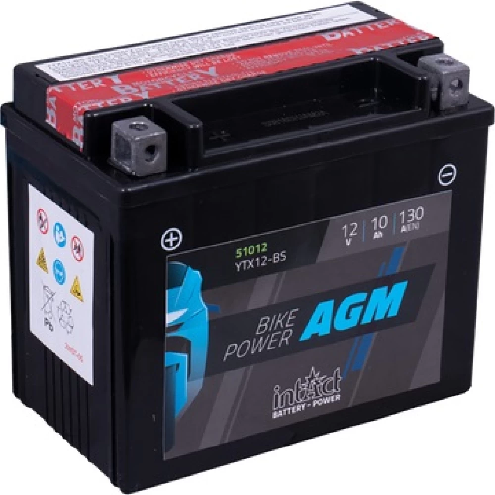 YTX12-BS Μπαταρία Μοτοσυκλέτας INTACT AGM 12V 10Ah 130A