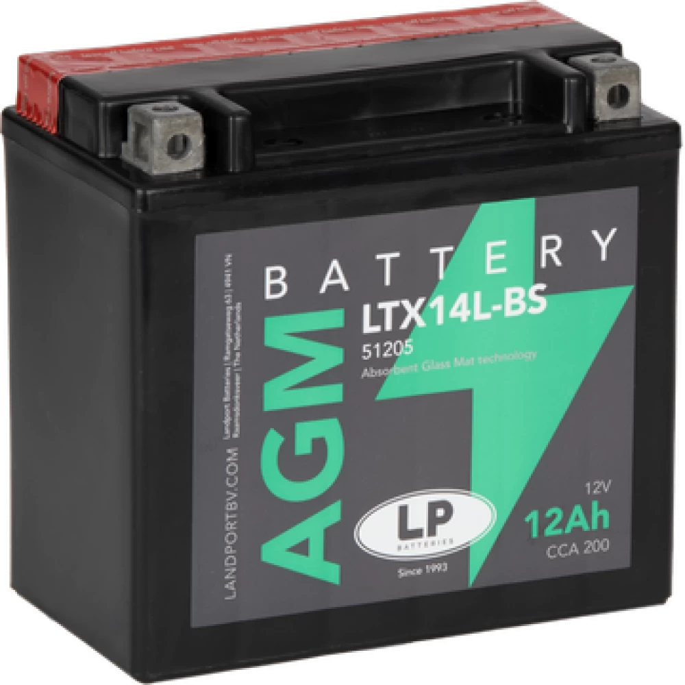YTX14L-BS Μπαταρία Μοτοσυκλέτας LP AGM 12Ah 200A