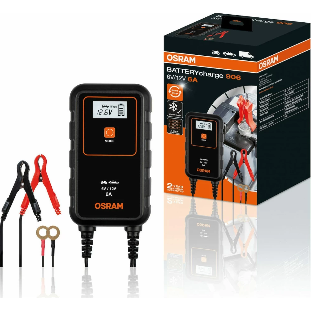 Φορτιστής/Συντηρητής OSRAM 906 6V & 12V 6A