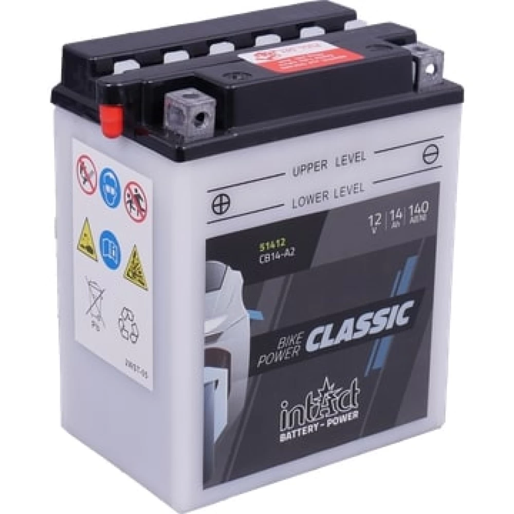 CB14-A2 (YB14-A2) Μπαταρία Μοτοσυκλέτας INTACT CLASSIC 12V 14Ah 140A