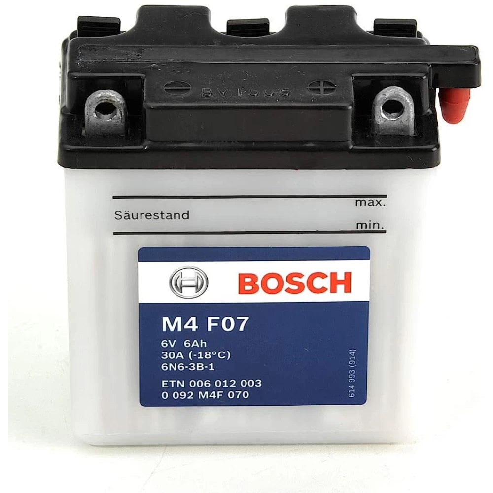6N6-3B-1 Μπαταρία Μοτοσυκλέτας BOSCH M4F07 6V 6Ah 30A