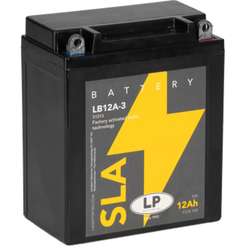 LB12A-3 (YB12AL-A , YB12AL-A2)  Μπαταρία Μοτοσυκλέτας LP SLA 12V 12Ah 165A