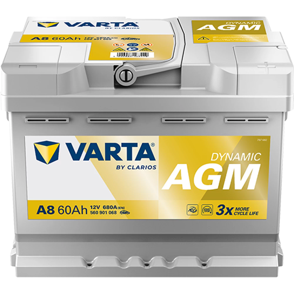 Μπαταρία αυτοκινήτου A8/D52 VARTA 60Ah 680A Silver Dynamic AGM Start Stop