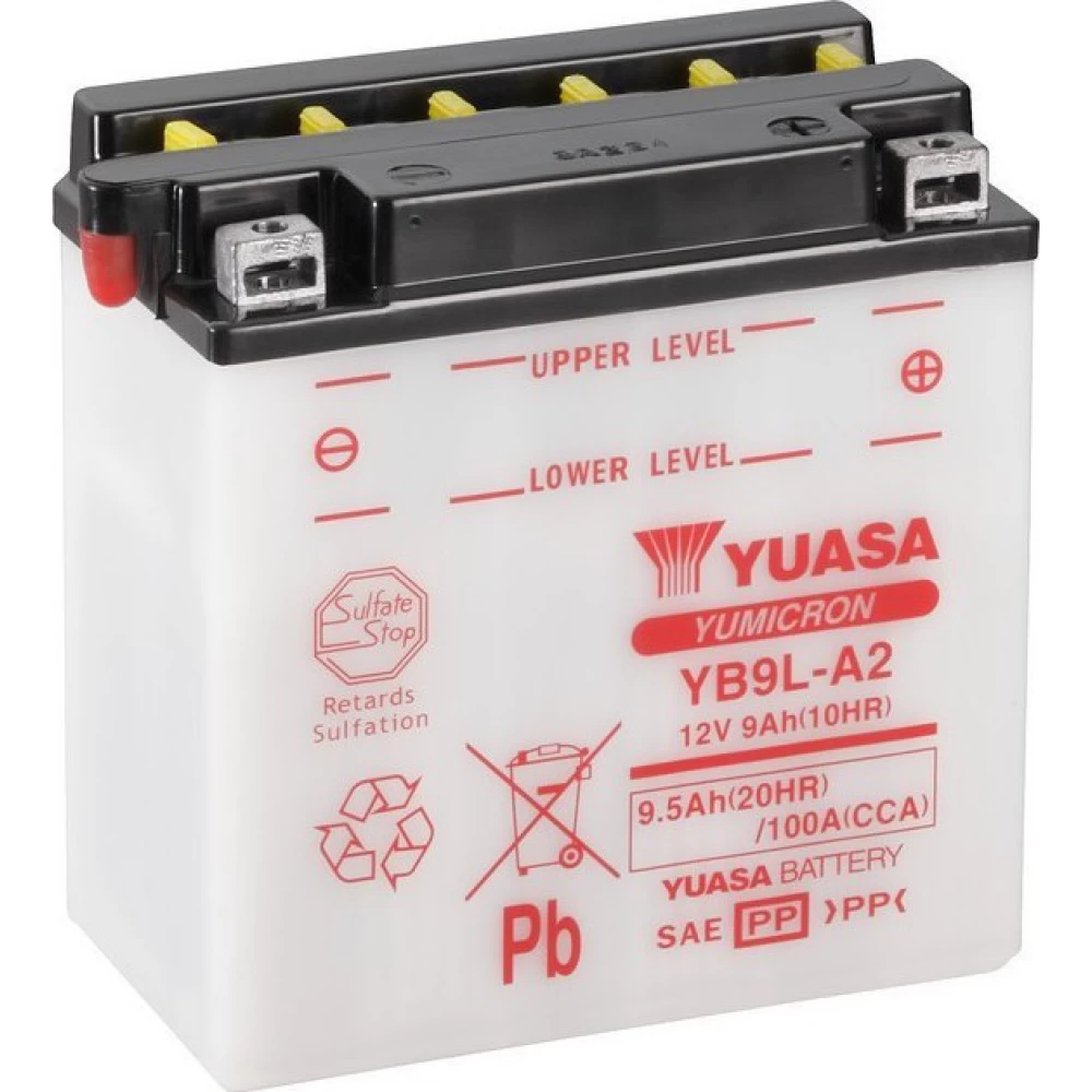YB9L-A2 Μπαταρία Μοτοσυκλέτας YUASA TAIWAN (Χωρίς υγρά)