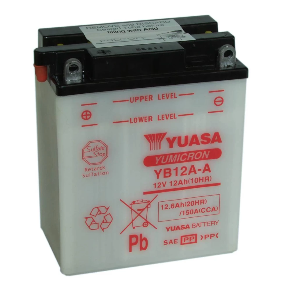 YB12A-A Μπαταρία Μοτοσυκλέτας YUASA TAIWAN (Χωρίς υγρά)