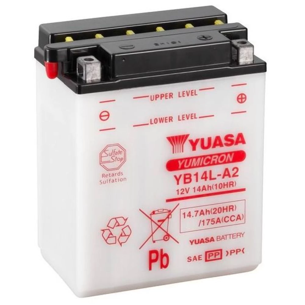 YB14L-A2 (SYB14L-A2) Μπαταρία Μοτοσυκλέτας YUASA TAIWAN (Χωρίς υγρά)