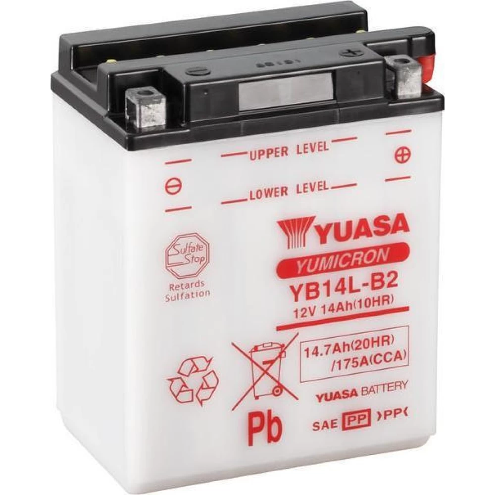 YB14L-B2 Μπαταρία Μοτοσυκλέτας YUASA TAIWAN (Χωρίς υγρά)