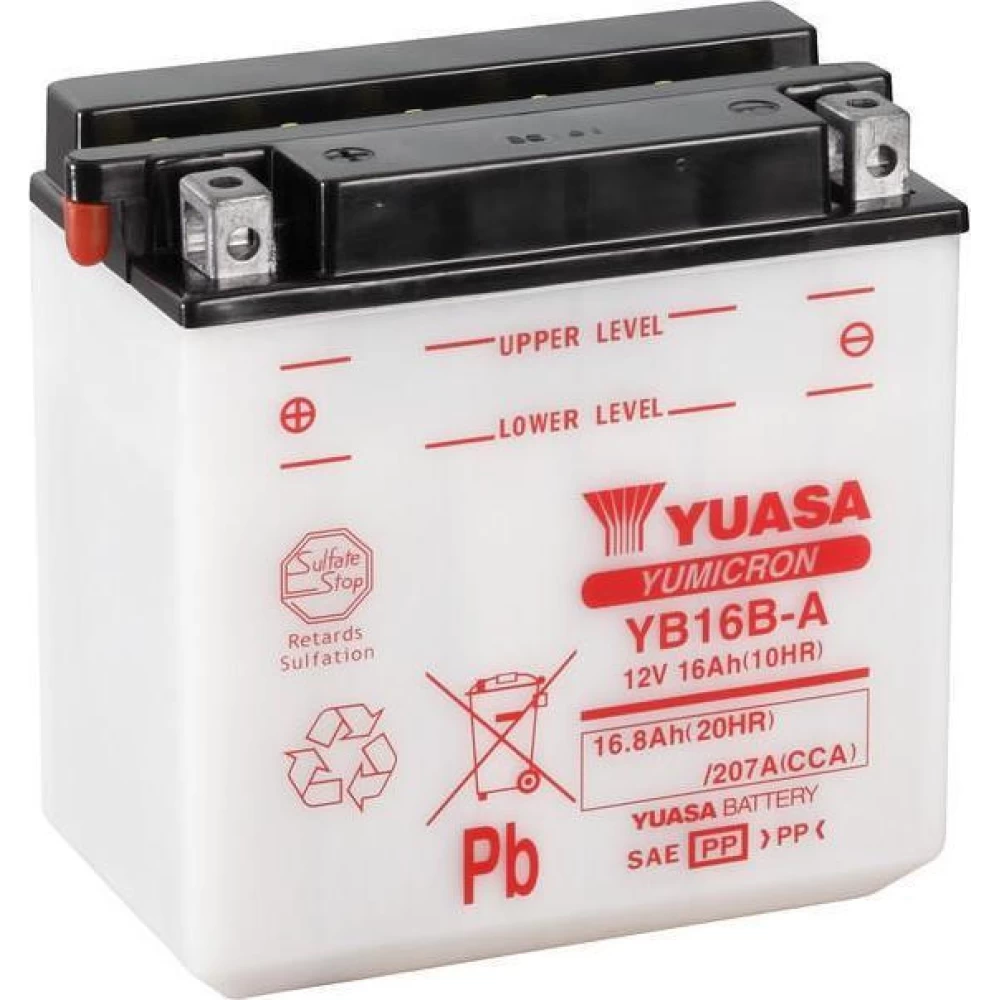 YB16B-A Μπαταρία Μοτοσυκλέτας YUASA TAIWAN (Χωρίς υγρά)