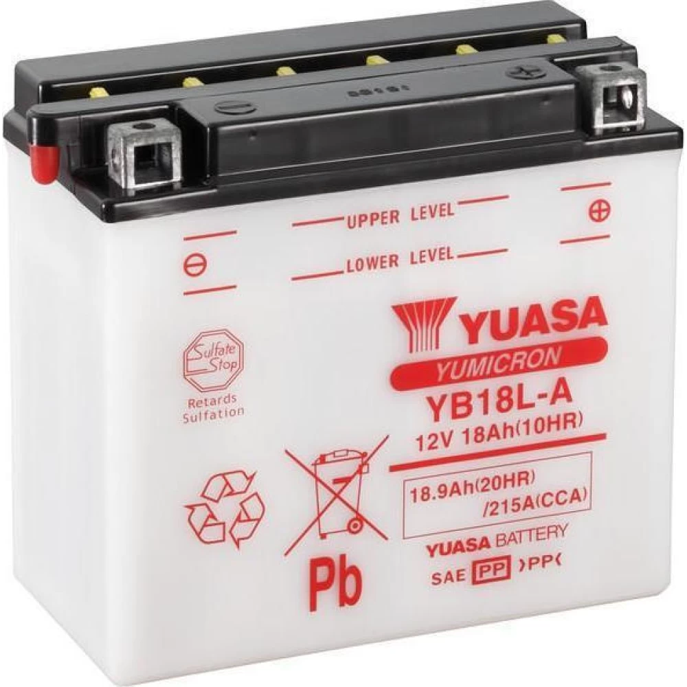 YB18L-A Μπαταρία Μοτοσυκλέτας YUASA TAIWAN (Χωρίς υγρά)