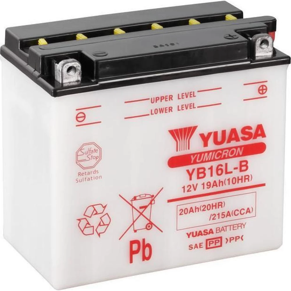 YB16L-B Μπαταρία Μοτοσυκλέτας YUASA TAIWAN (Χωρίς υγρά)