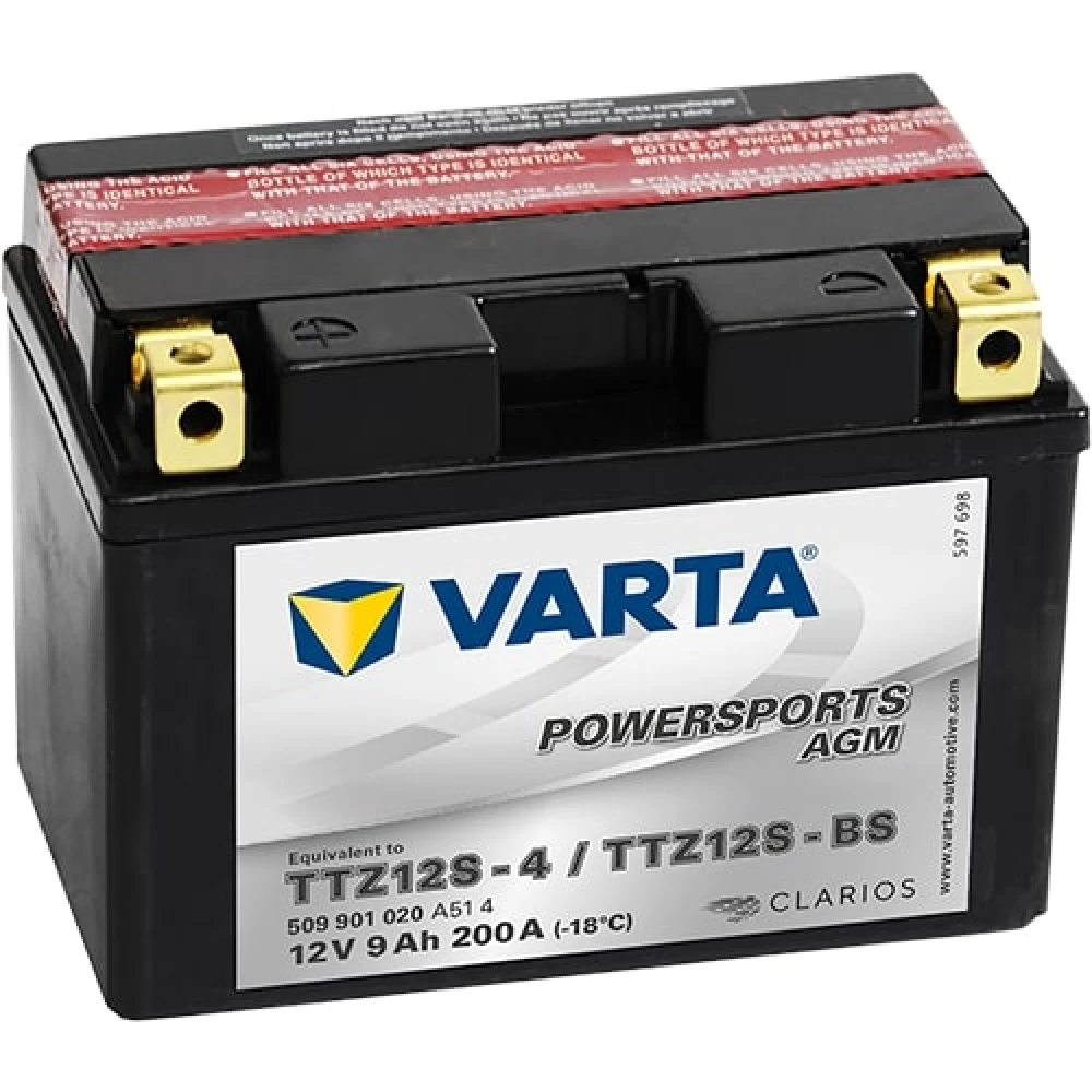 TTZ12S-4/TTZ12S-BS (YTZ12S, TTZ12S, YTZ12S-BS) Μπαταρία Μοτοσυκλέτας VARTA Powersports AGM 9Ah 200A