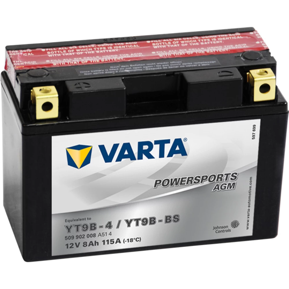 YT9B-4/YT9B-BS Μπαταρία Μοτοσυκλέτας VARTA Powersports AGM