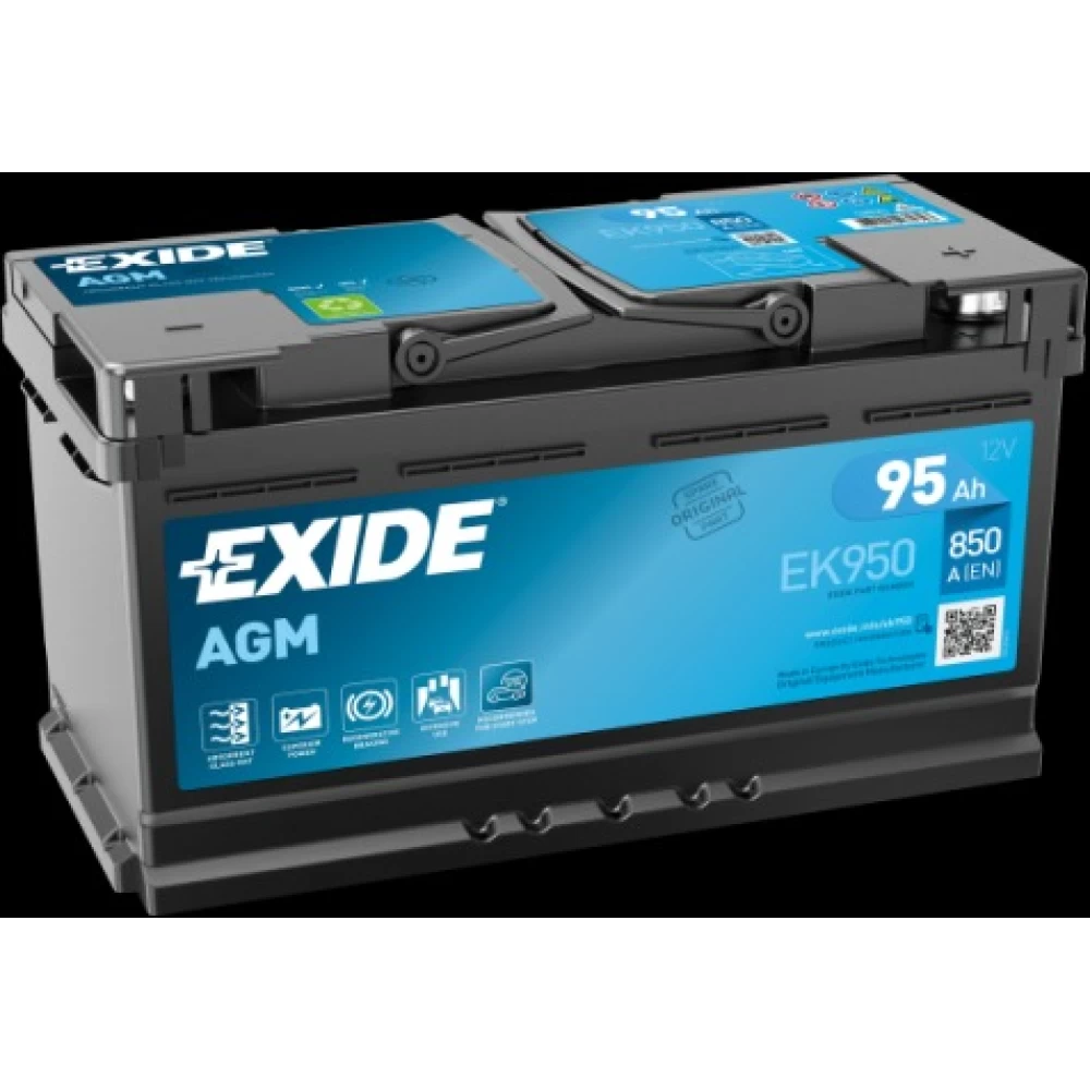 Μπαταρία Αυτοκινήτου 95Ah 850A EXIDE EK950 AGM Start & Stop