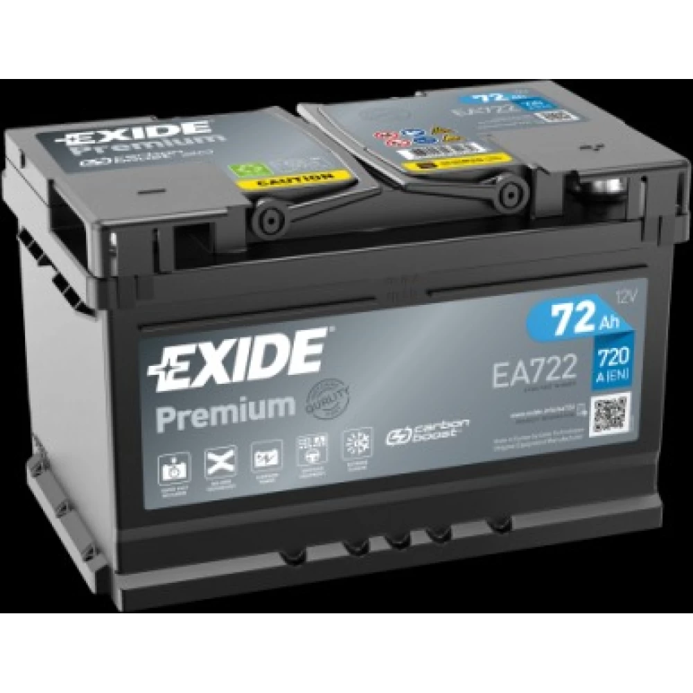 Μπαταρία Αυτοκινήτου 72Ah 720A EXIDE PREMIUM EA722