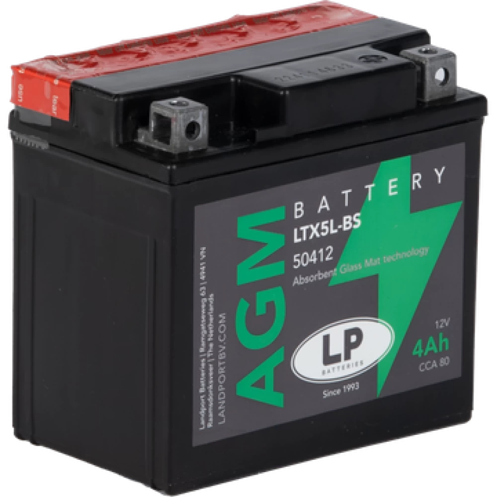 LTX5L-BS (YTX5L-BS)Μπαταρία Μοτοσυκλέτας LP AGM 12V 4Ah 80A