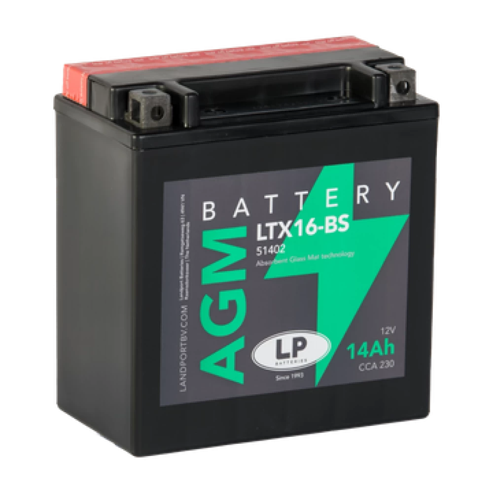 LTX16-BS (YTX16-BS) Μπαταρία Μοτοσυκλέτας LP AGM 12V 14Ah 230A