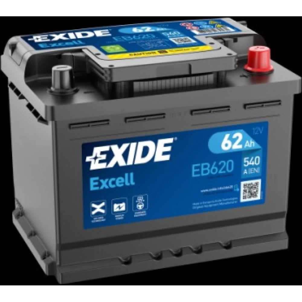 Μπαταρία Αυτοκινήτου 62Ah 540A EXIDE EXCELL EB620