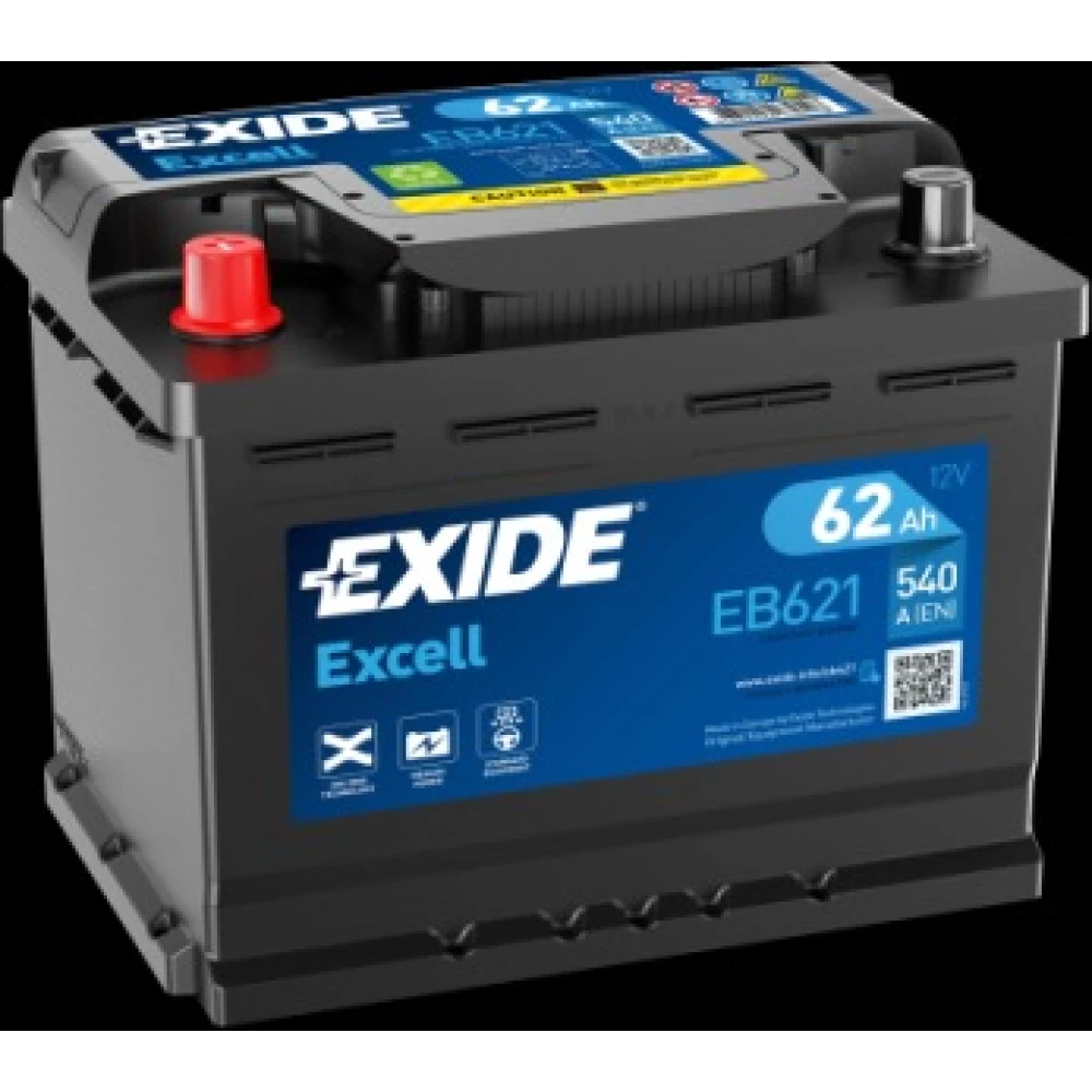 Μπαταρία Αυτοκινήτου 62Ah 540A EXIDE EXCELL EB621 Αριστερά+