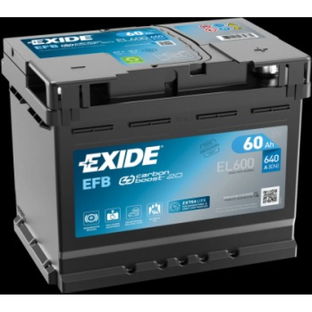 Μπαταρία Αυτοκινήτου 60Ah 640A EXIDE EL600 EFB Start & Stop